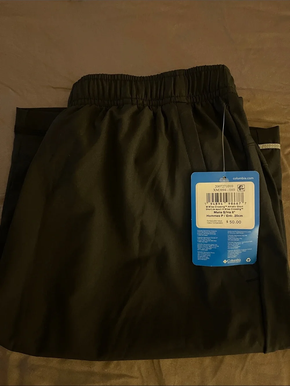 Columbia Men’s Black Athletic Shorts with Reflective Trim